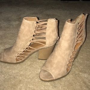 Opened toed booties/wedges